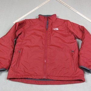 The North Face Puffer Jacket Mens Medium Red Full Zip Fleece Lined Windbreaker